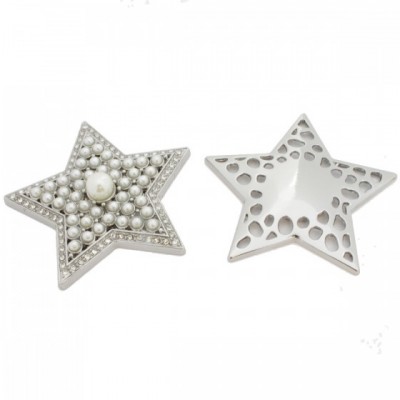 Stern Star Magnet Brosche mit Perlen Ponchohalter Schalhalter