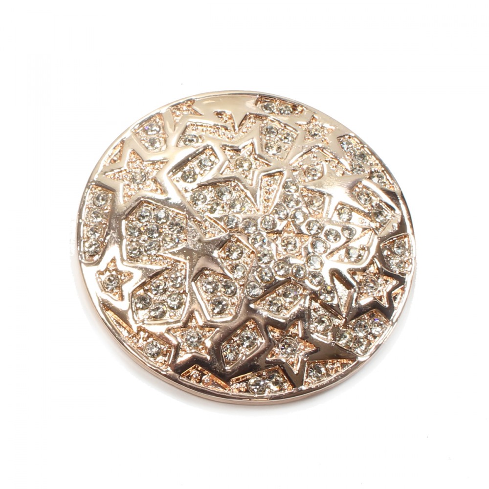 Magnet Brosche für Schal Poncho Taschen Strass Steine Anstecker Baum Silber 